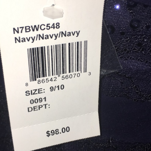 Navy Blue Lace Floor Length Prom/Bridesmaid Dress - Picture 6 of 6